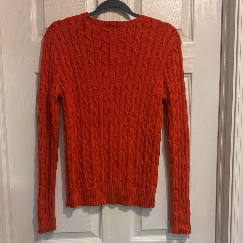 Polo by Ralph Lauren Women’s Vibrant Orange Crewneck Sweater Size Large. - Picture 4 of 7